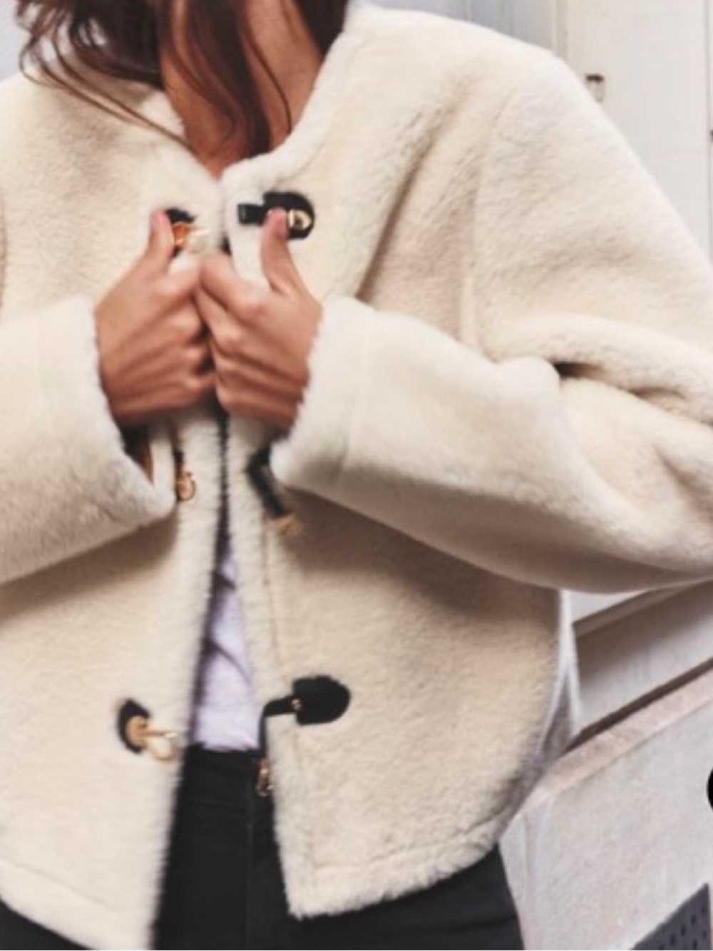 Jason Wu Cream Faux Shearling Toggle Coat